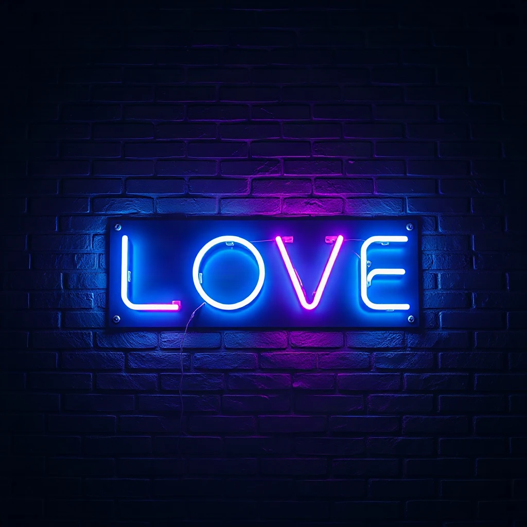 Neon Sign Love Typography