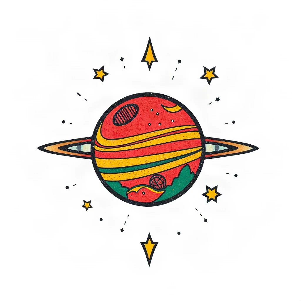 Traditional Planet Tattoo