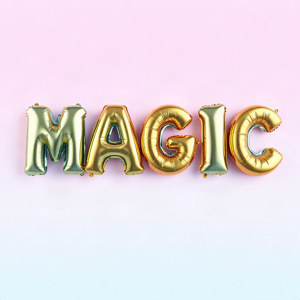 3D Balloon Magic Typography