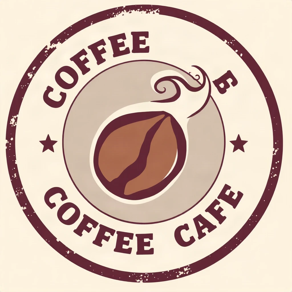 Vintage Badge Coffee Bean Logo