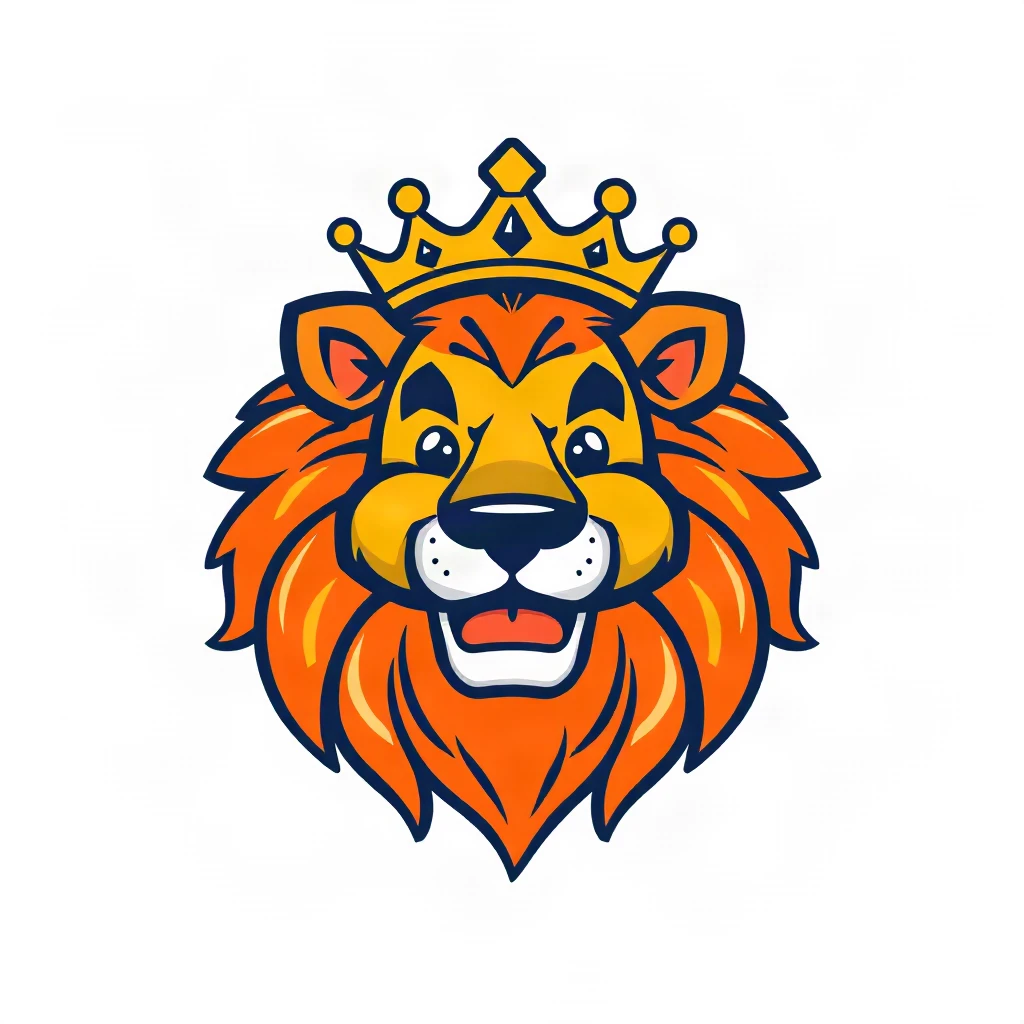 Mascot Lion Crown Logo