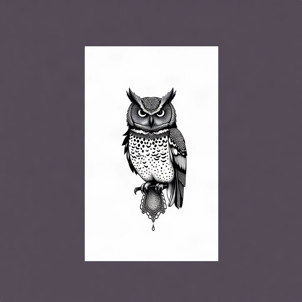 Dotwork Owl Tattoo