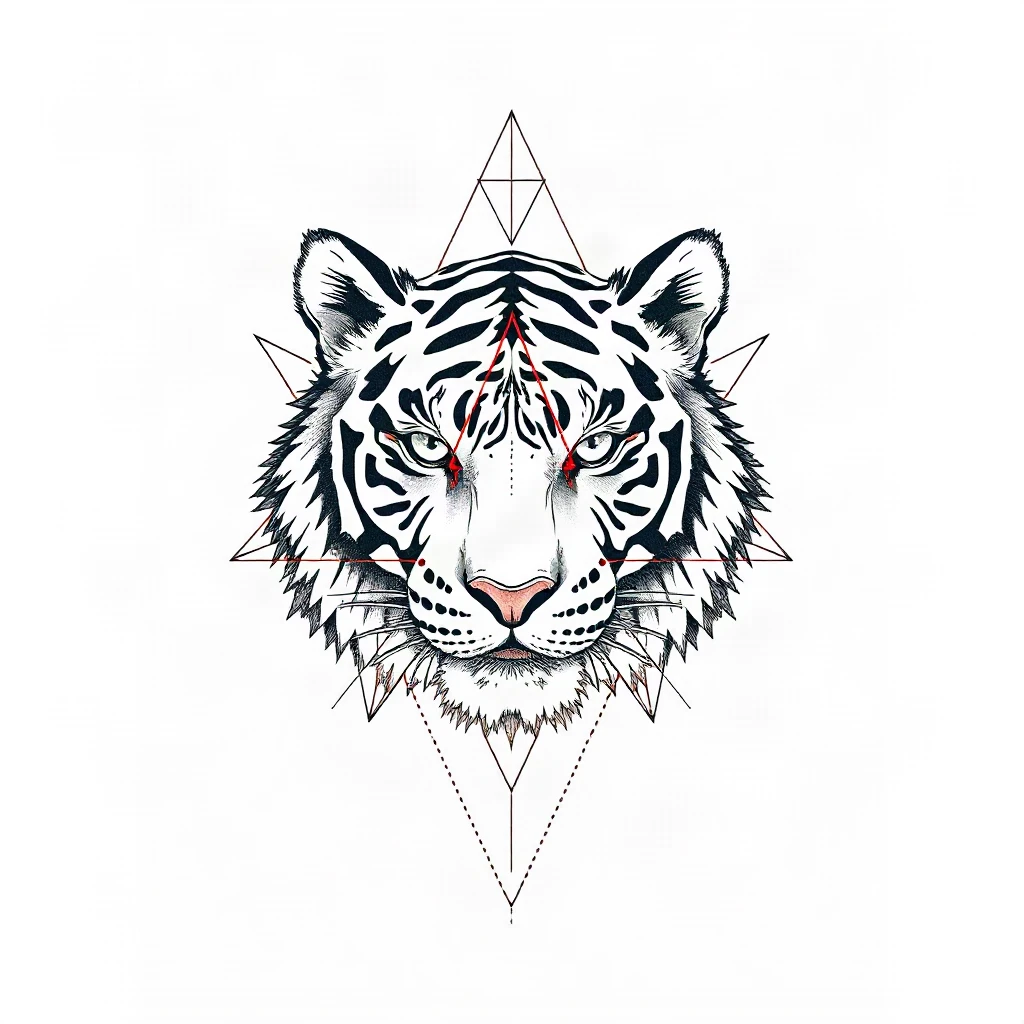 Geometric Tiger Tattoo