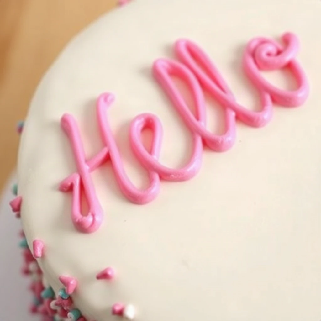 Cake Frosting Hello Typography