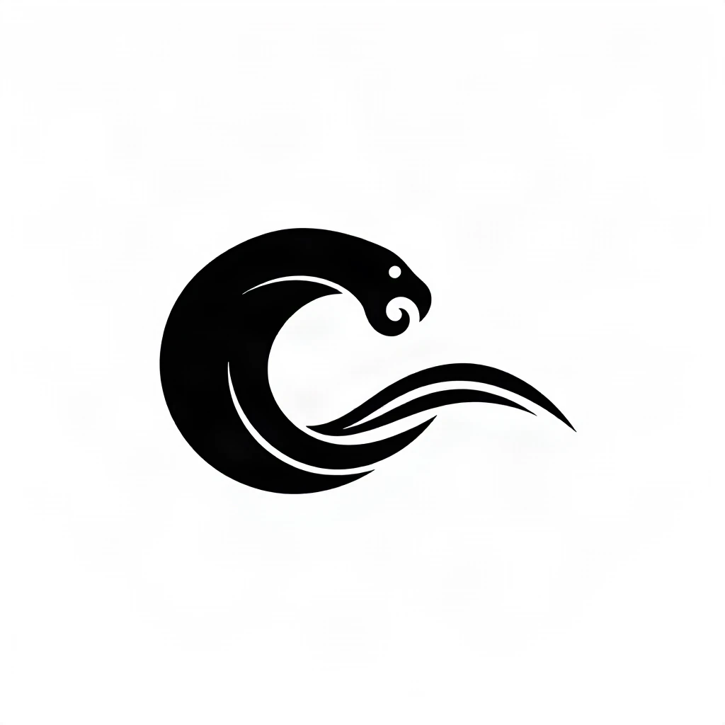 Negative Space Wave Logo