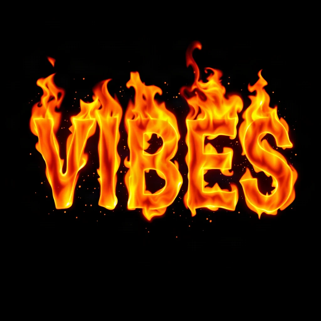 Fire Letters Vibes Typography