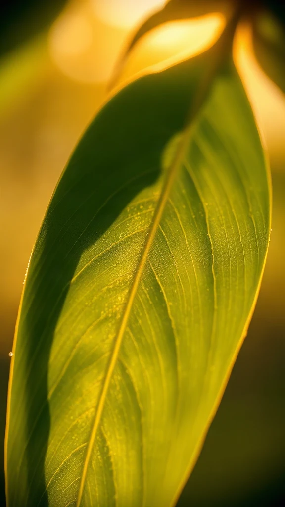 Leaf Veins Macro Golden