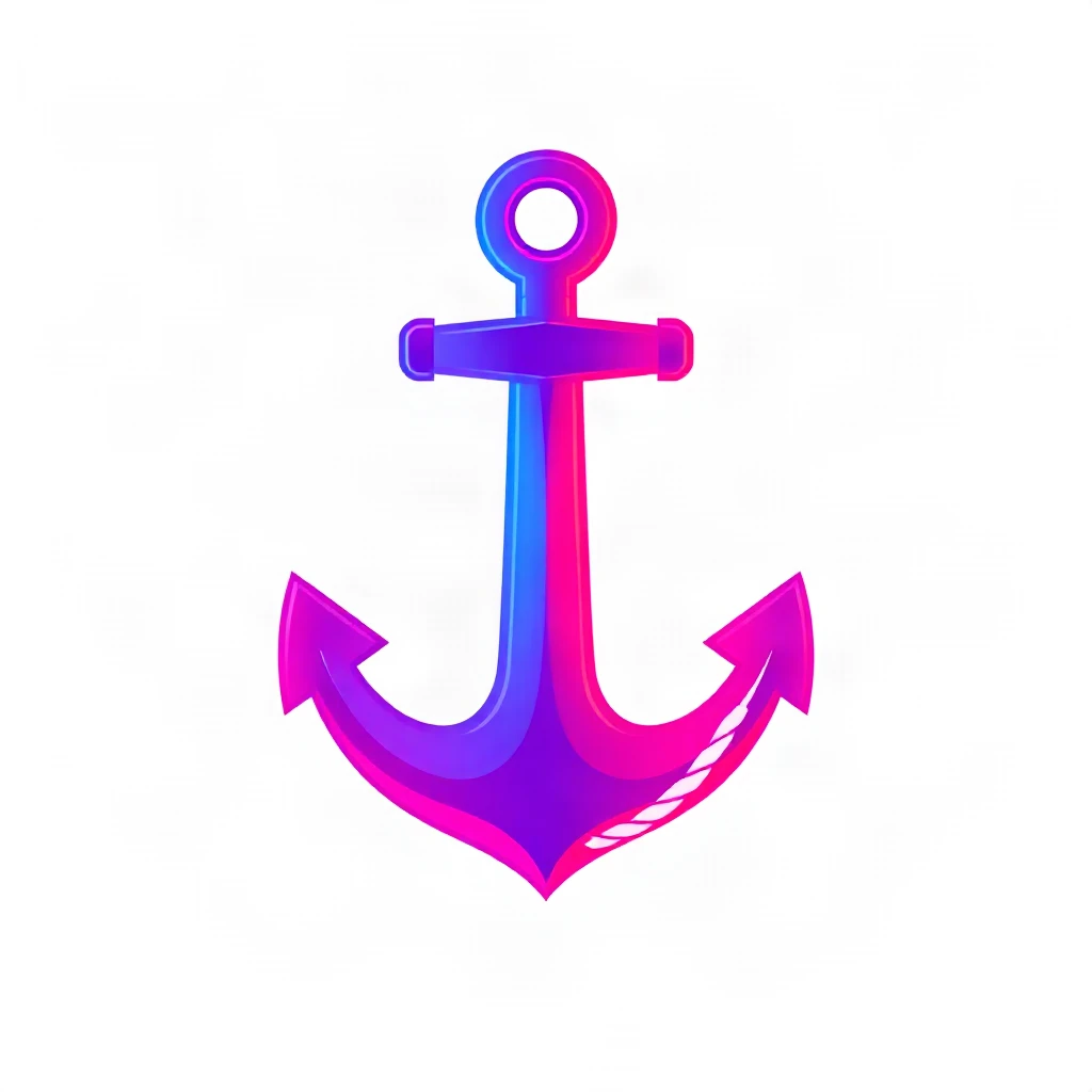 Gradient Modern Anchor Logo