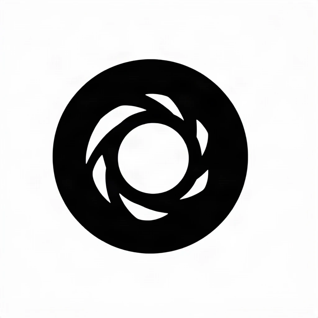 Negative Space Camera Aperture Logo