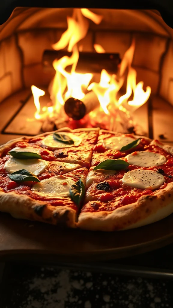 Neapolitan Pizza Fresh From Oven