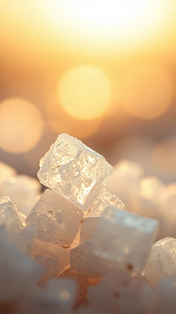 Salt Crystals Macro Golden