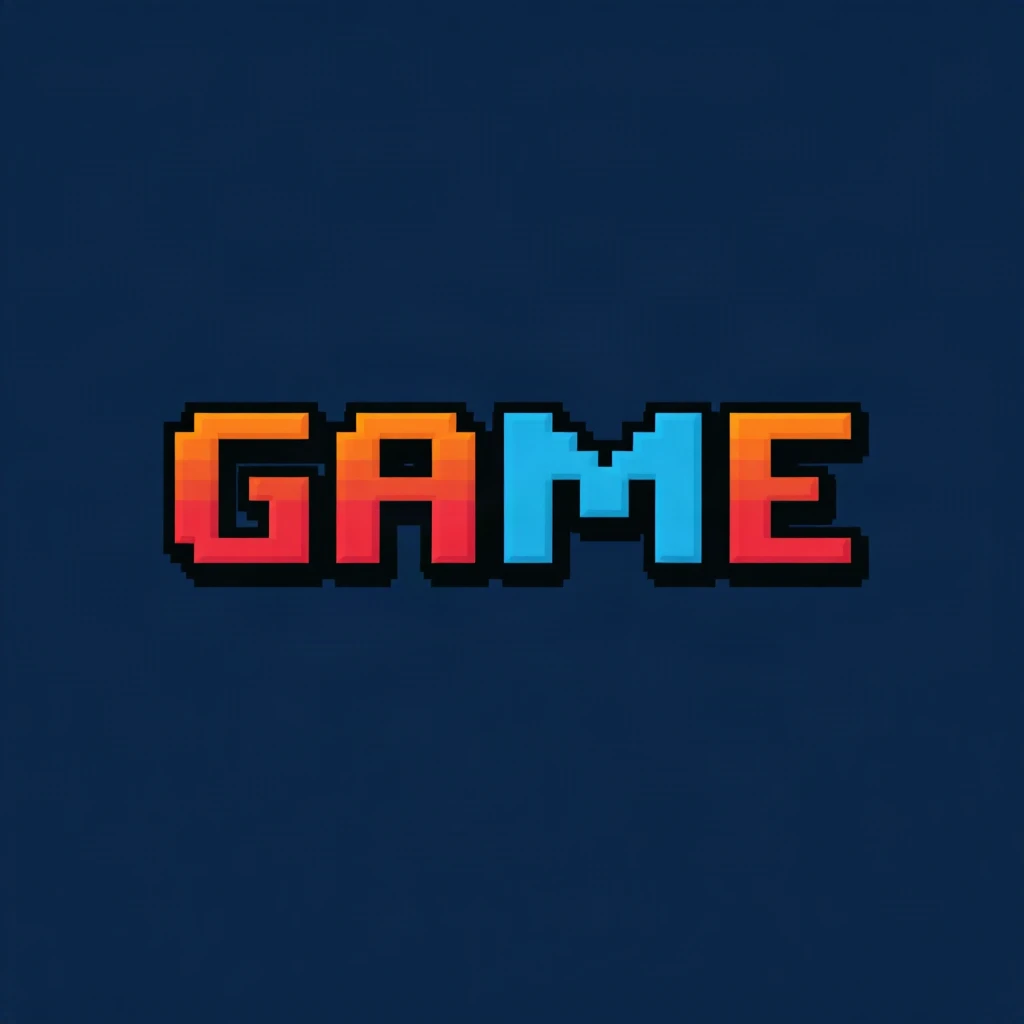 Pixel Font Game Typography