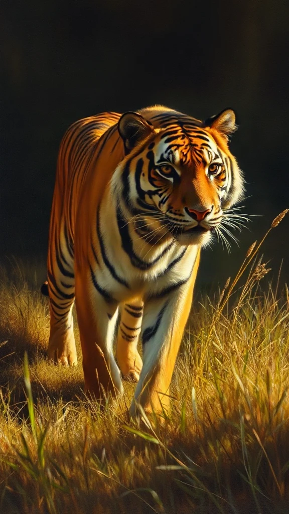Tiger Walking Through Tall Renaissance