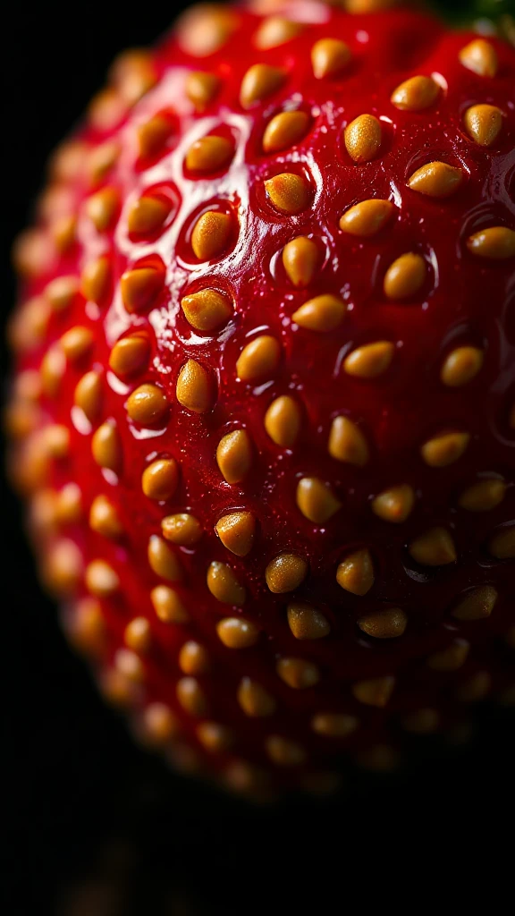 Strawberry Seeds Macro Studio