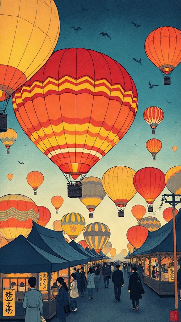 Hot Air Balloon Festival Ukiyo-e