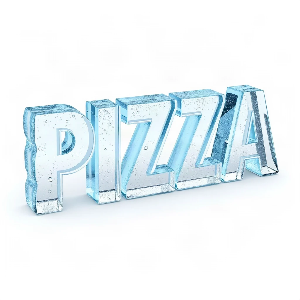 Ice Letters Pizza Typography