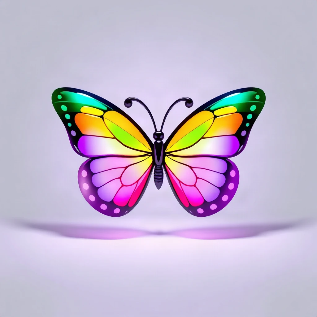 3D Glossy Butterfly Logo