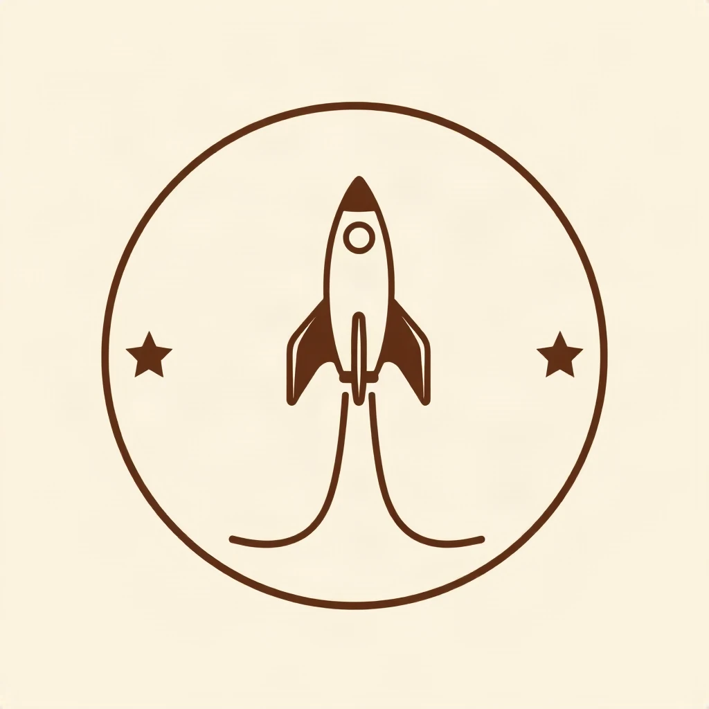 Retro Emblem Rocket Logo