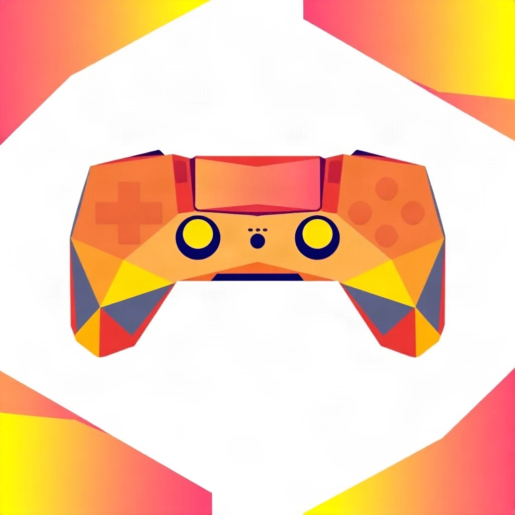 Geometric Low Poly Game Pad Logo