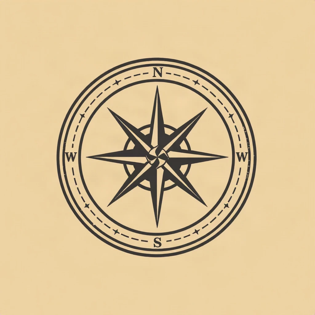 Vintage Badge Compass Logo