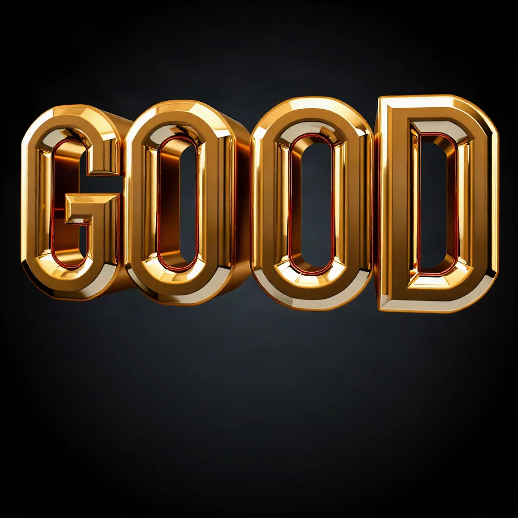 Chrome 3D Good Typography