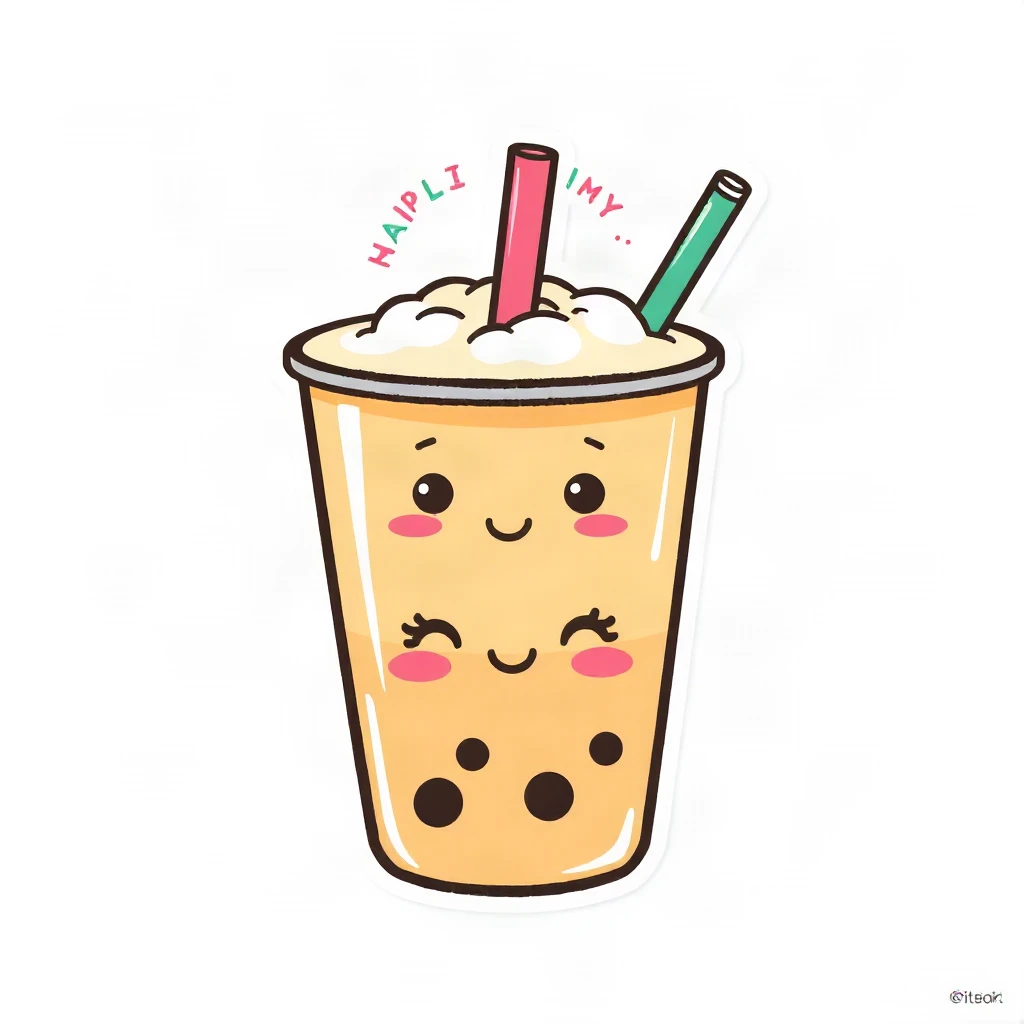 Cute Boba Tea Sticker