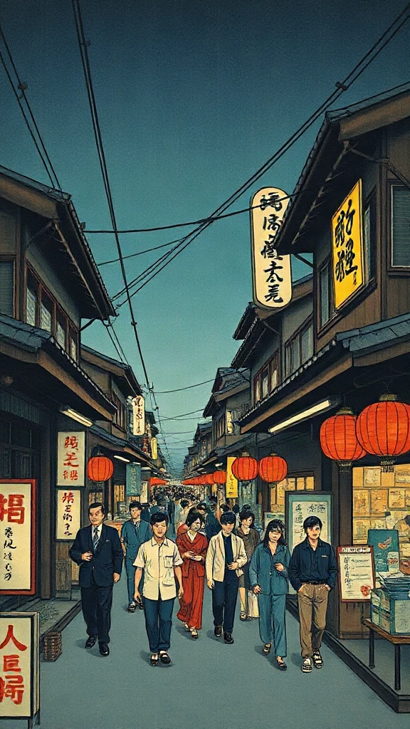 Bustling Asinight Market Ukiyo-e