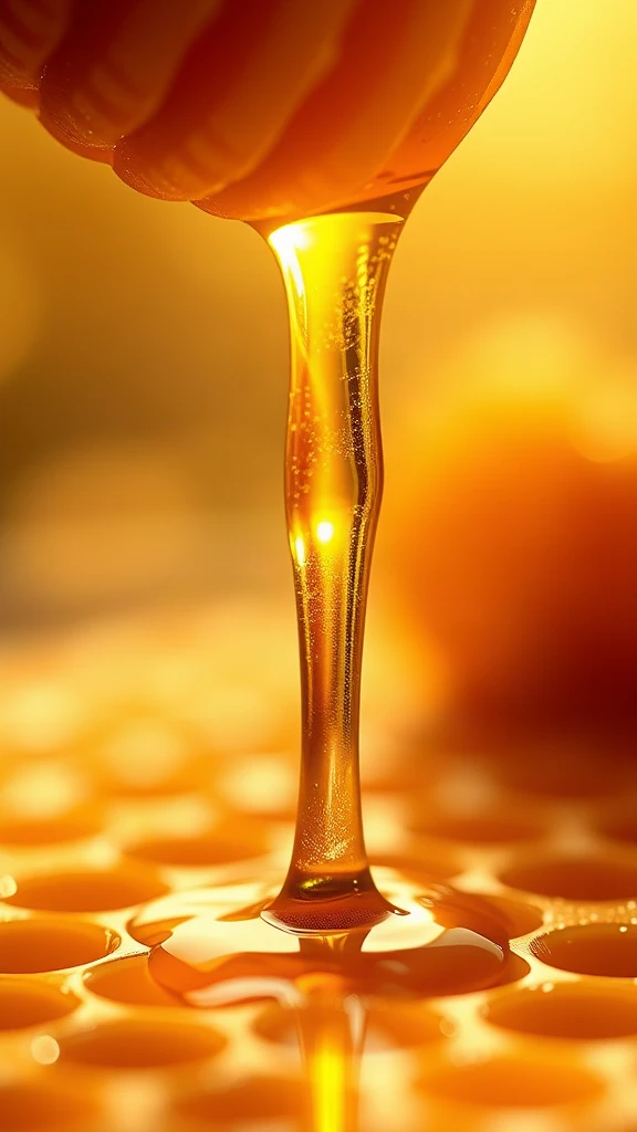 Honeycomb Honey Macro Golden