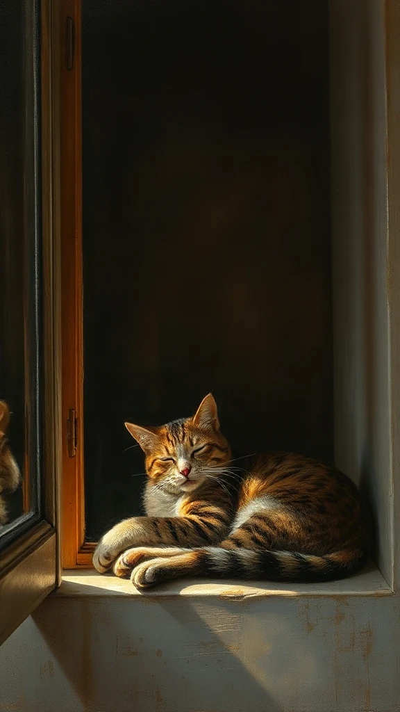Cat Sleeping On A Renaissance