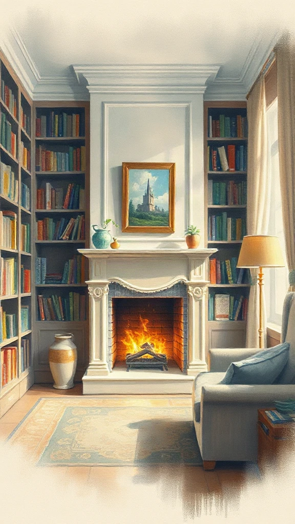 Cozy Library With A Pastel