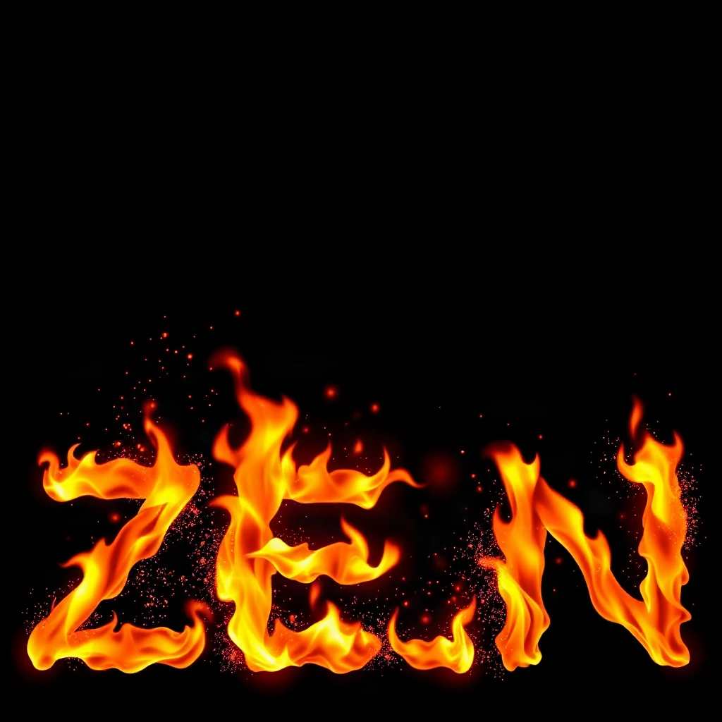 Fire Letters Zen Typography