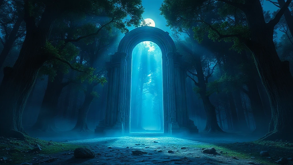 Magical Portal Opening In A Matte Painting