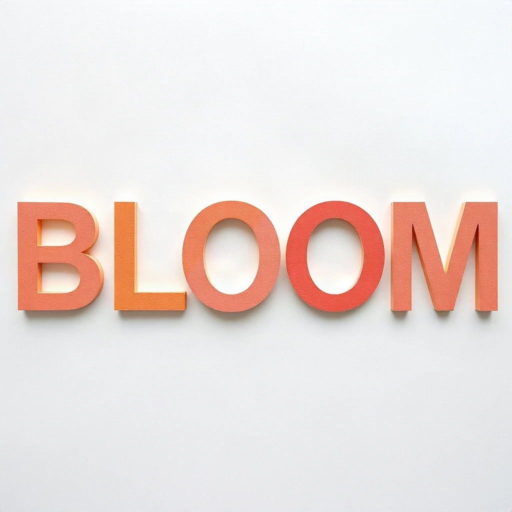 Paper Cut Bloom Typography