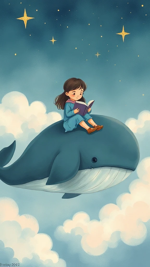 Girl Reading on Whale