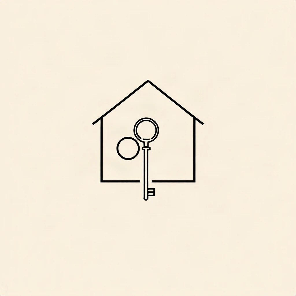 Line Art House Key Logo