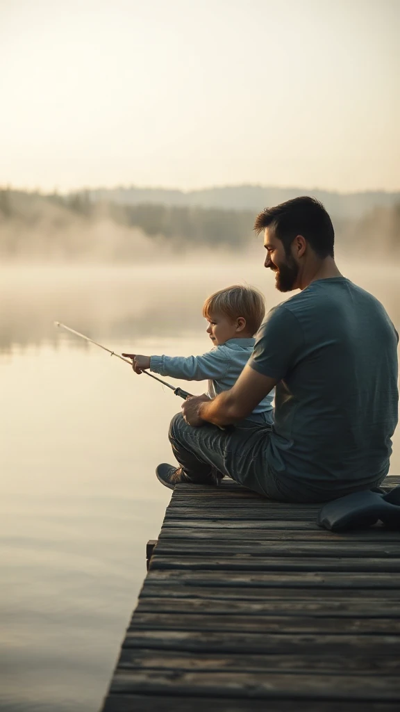 Father and Son Fishing