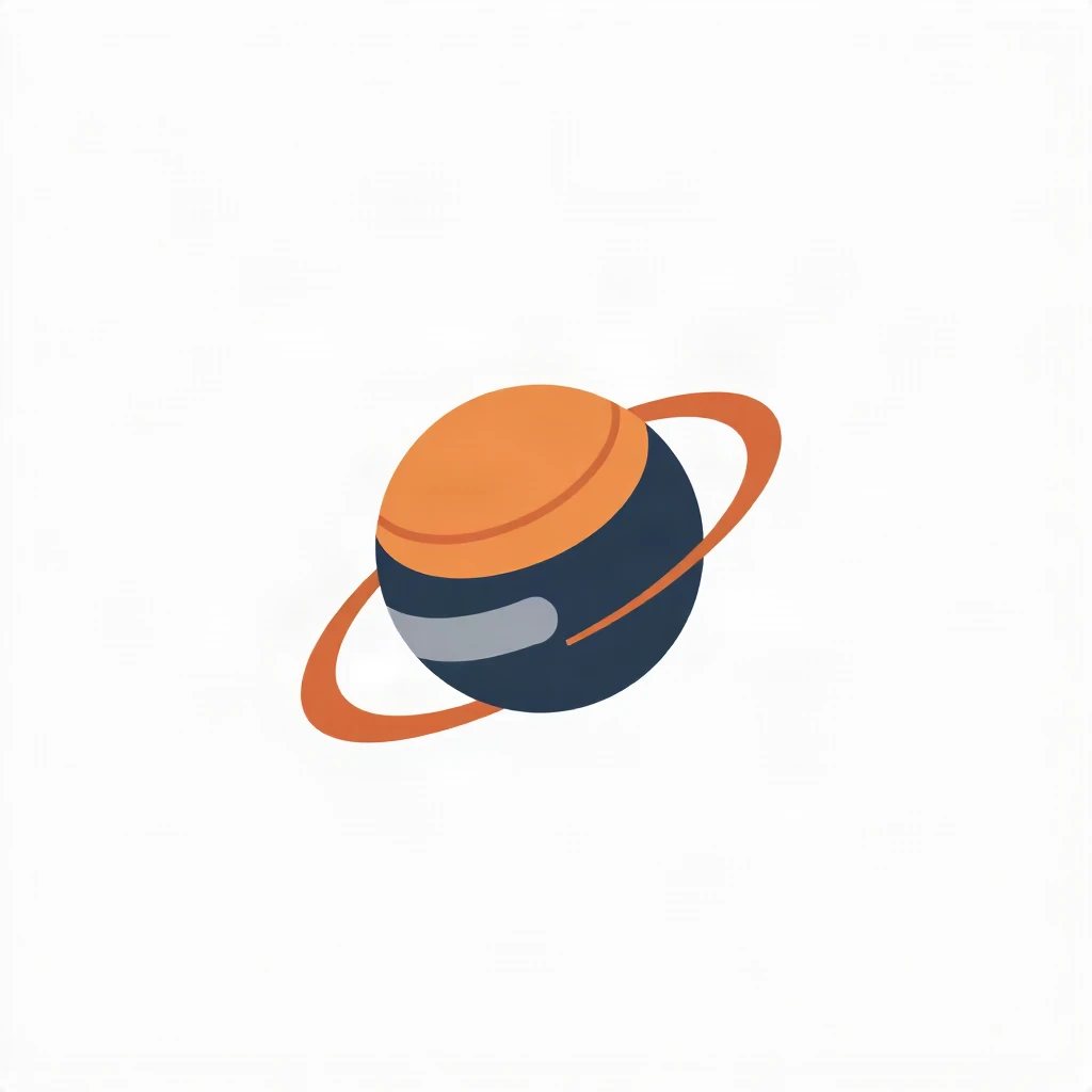 Flat Minimal Planet Ring Logo