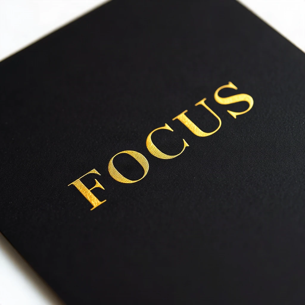 Gold Foil Focus Typography