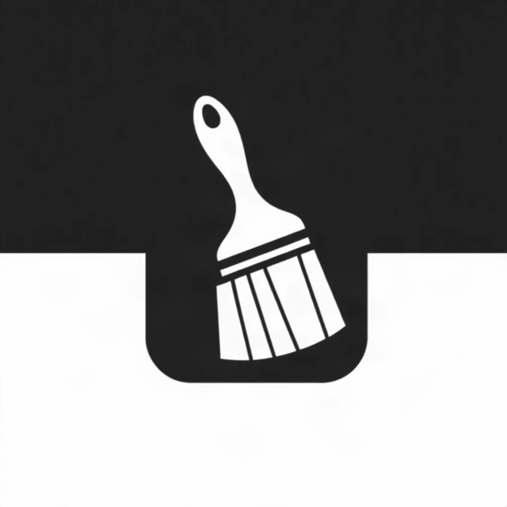 Negative Space Paint Brush Logo