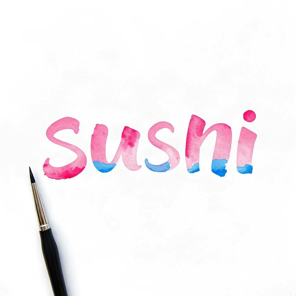 Watercolor Lettering Sushi Typography