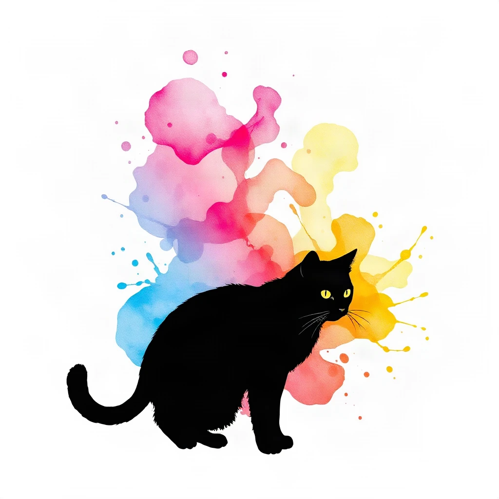 Watercolor Cat Tattoo