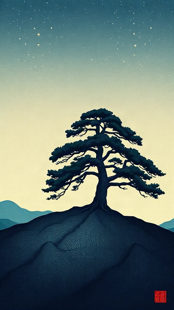 Lone Tree On A Ukiyo-e