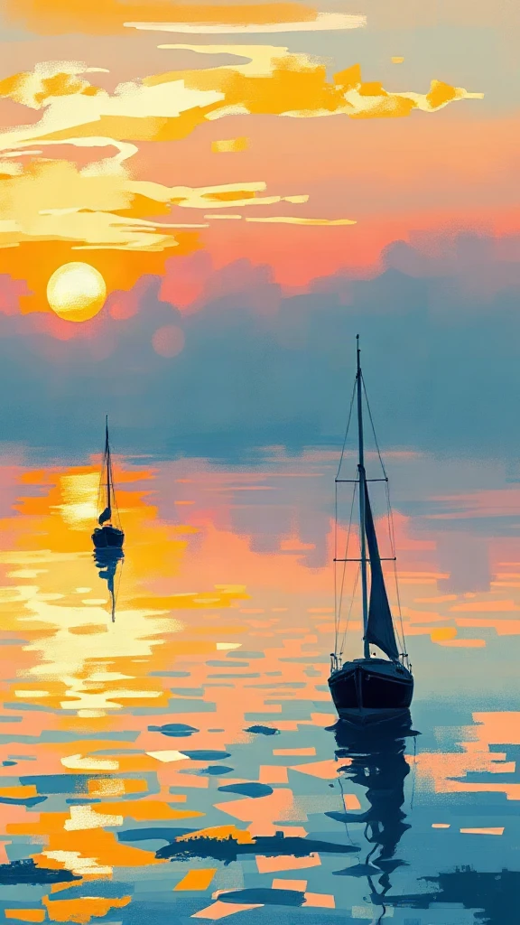 Sailboat On A Calm Impressionist