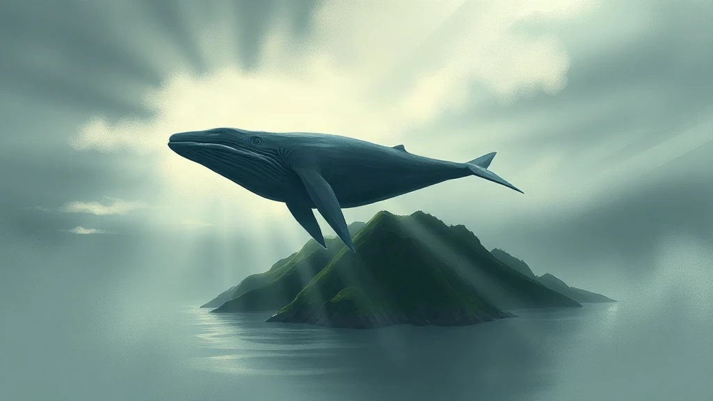 Sky Whale Migrating Over A Painterly Sketch
