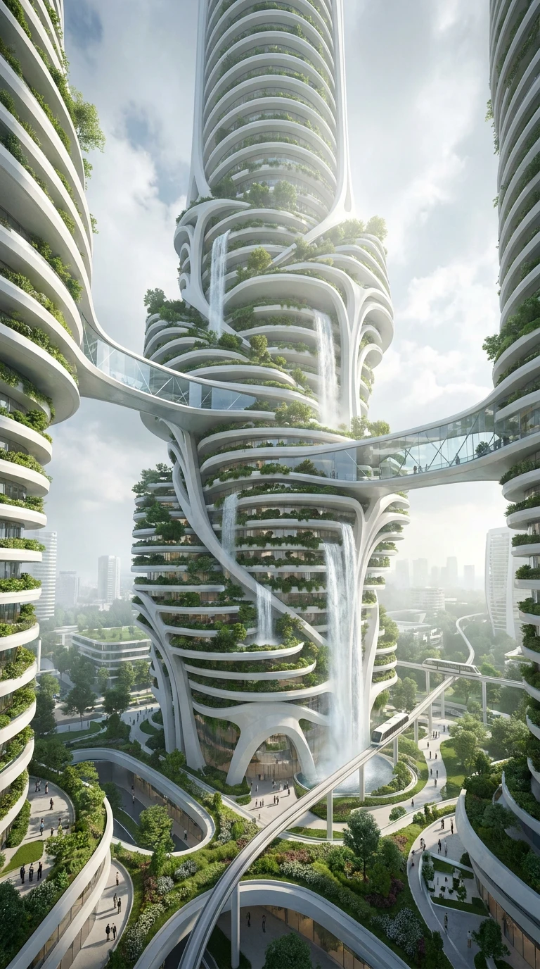 Futuristic Vertical Garden Tower