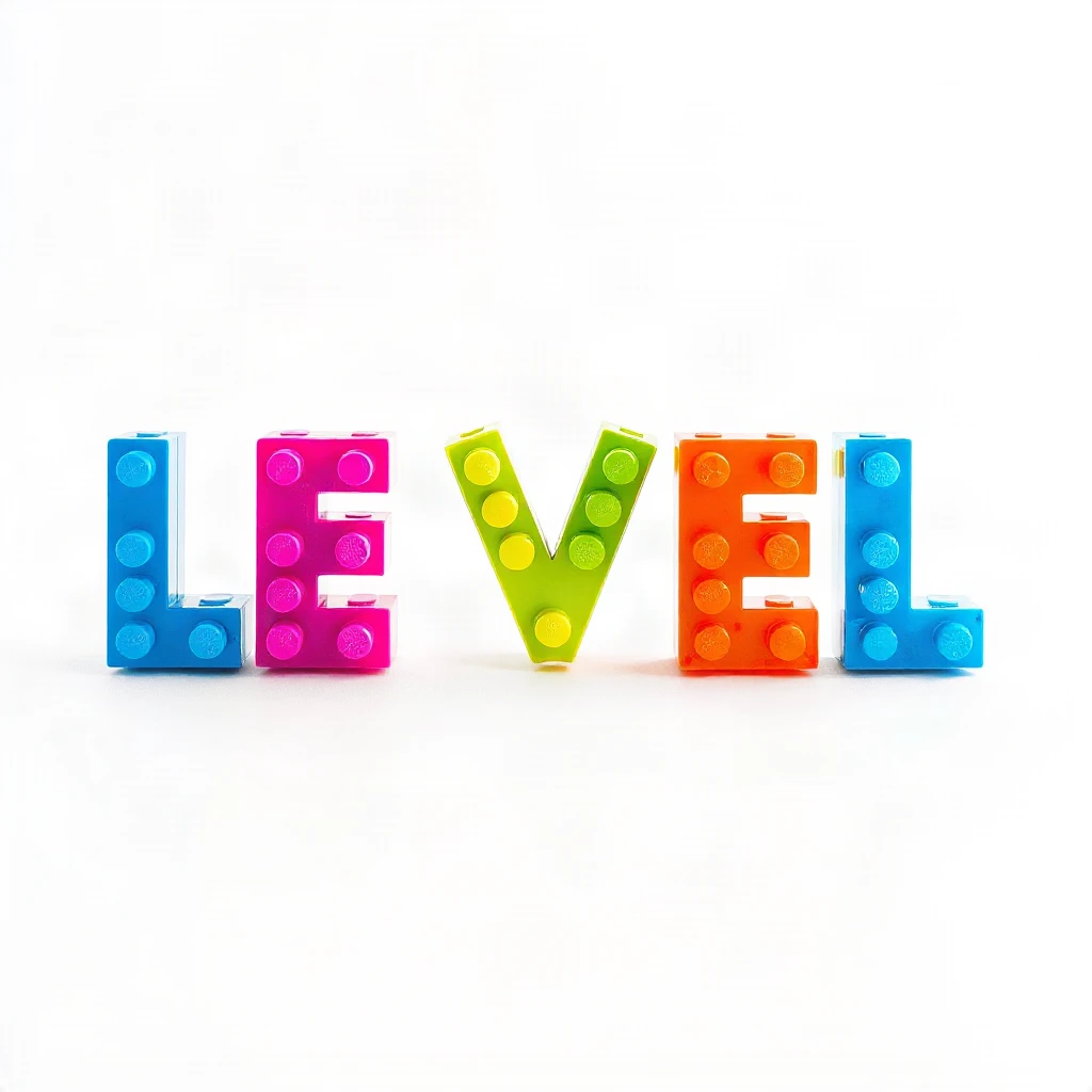 Lego Bricks Level Typography