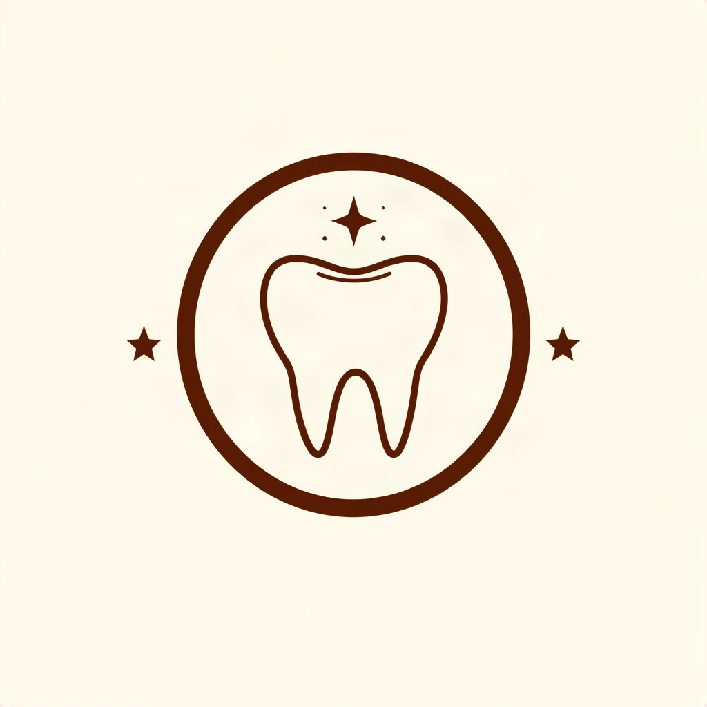 Retro Emblem Tooth Smile Logo