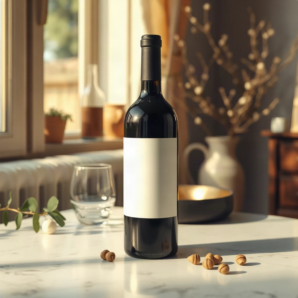 Wine Bottle Label Mockup Lifestyle