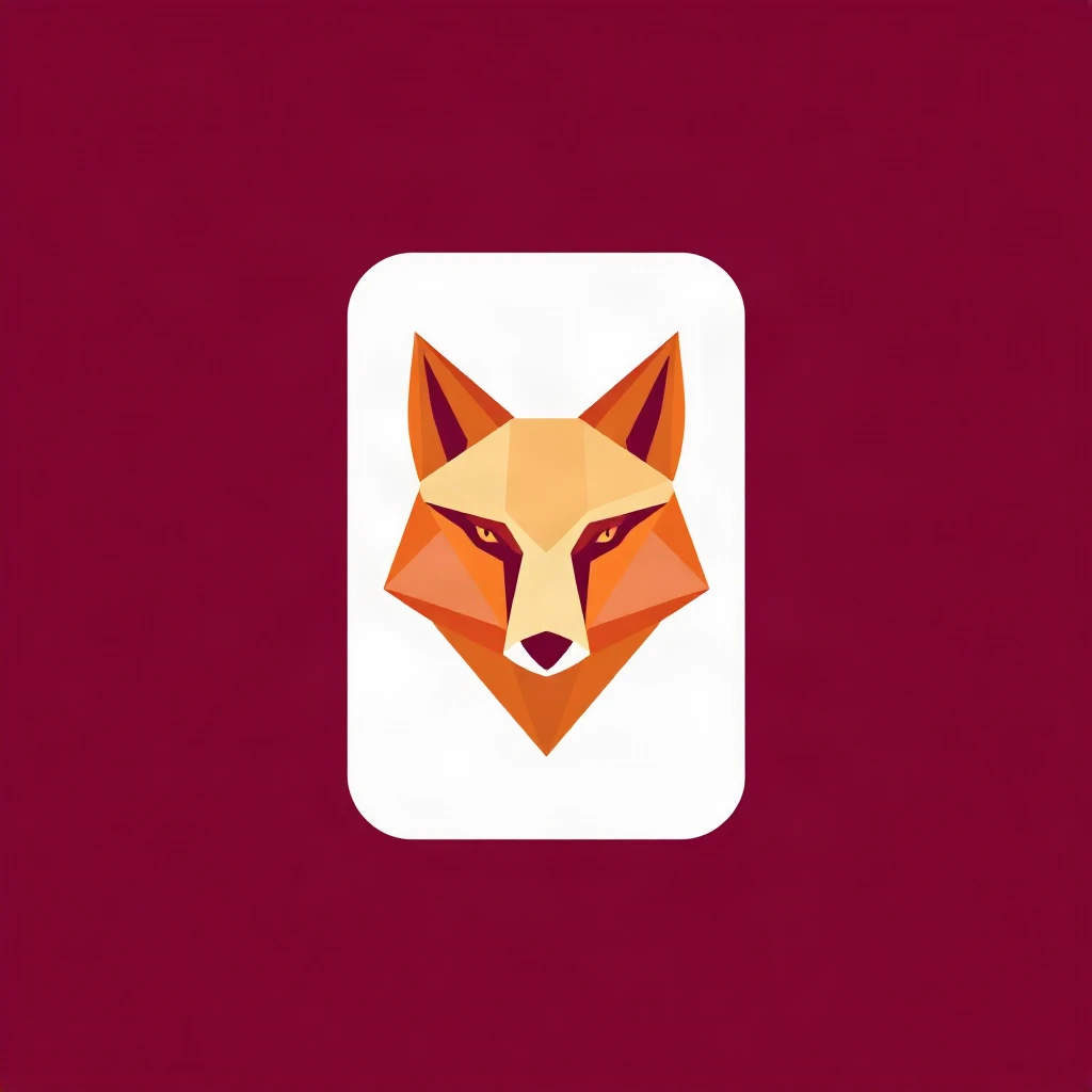 Geometric Low Poly Fox Head Logo