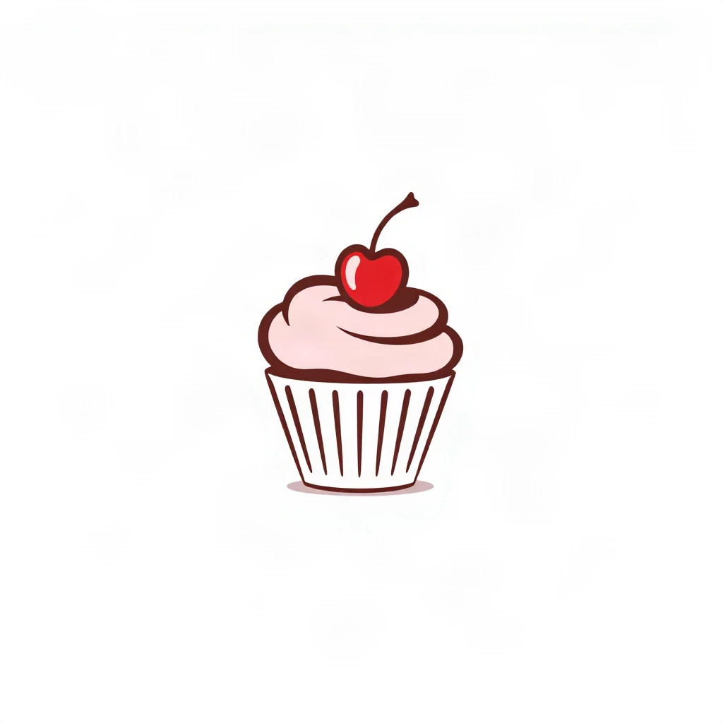 Flat Minimal Cupcake Logo